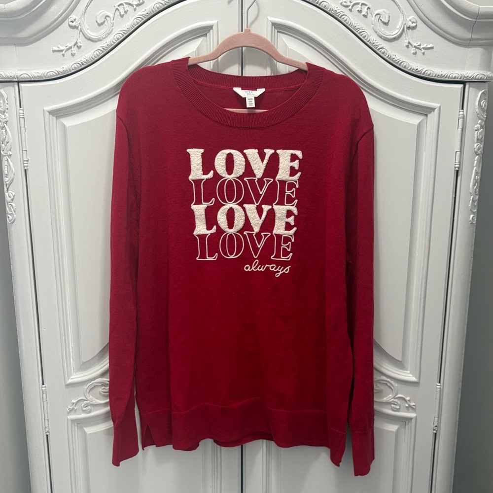 Valentines Time and Tru Red Love Always Women's Sweater- XXXL